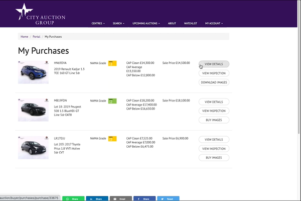 Viewing my purchases and buying vehicle images